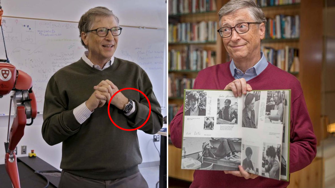 Bill Gates i to forskjellige situasjoner.